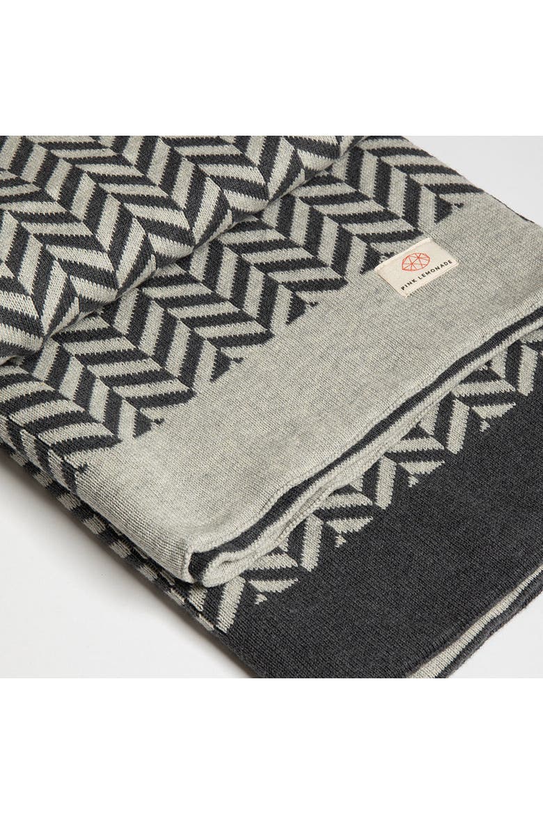 Zima Organic Cotton Throw Blanket, Alternate, color, Dark grey