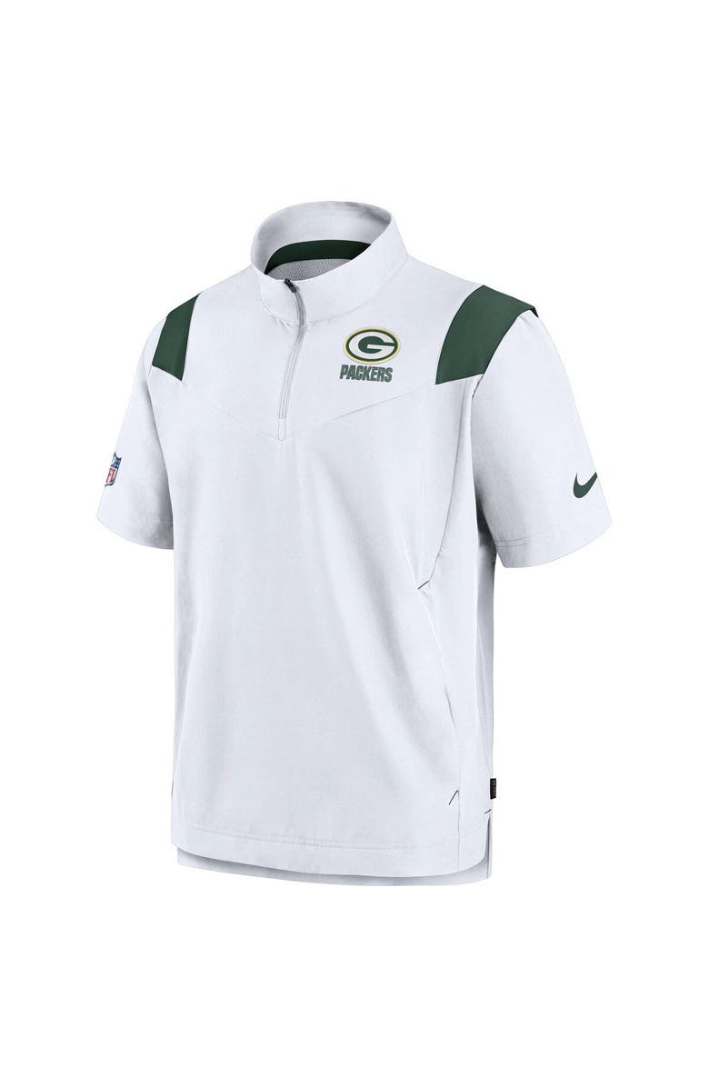 Nike Men's Nike White Green Bay Packers Sideline Coaches Chevron Lockup Pullover Top, Alternate, color, 