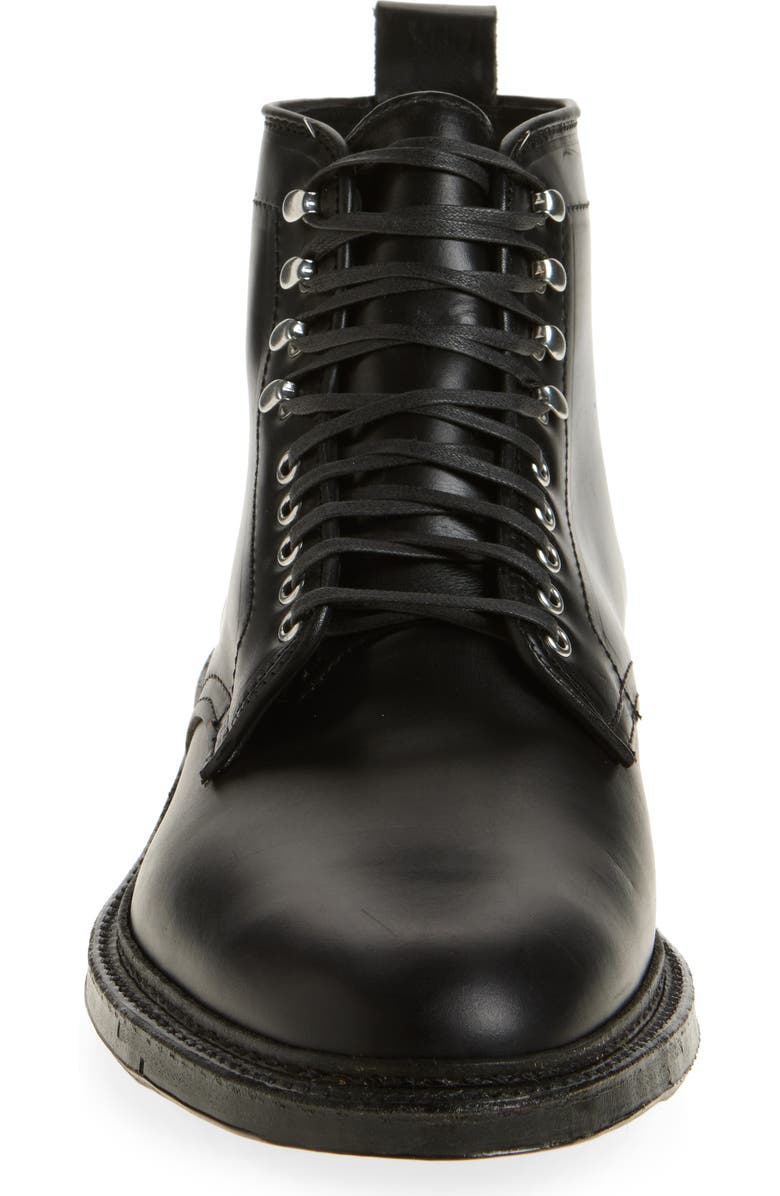 Alden Plain Toe Lace-Up Boot, Alternate, color, Black With Nickel Hooks