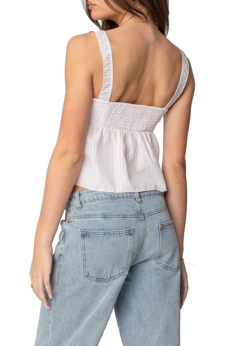 Linn Gingham Babydoll Tank, Alternate, color, LIGHT PINK