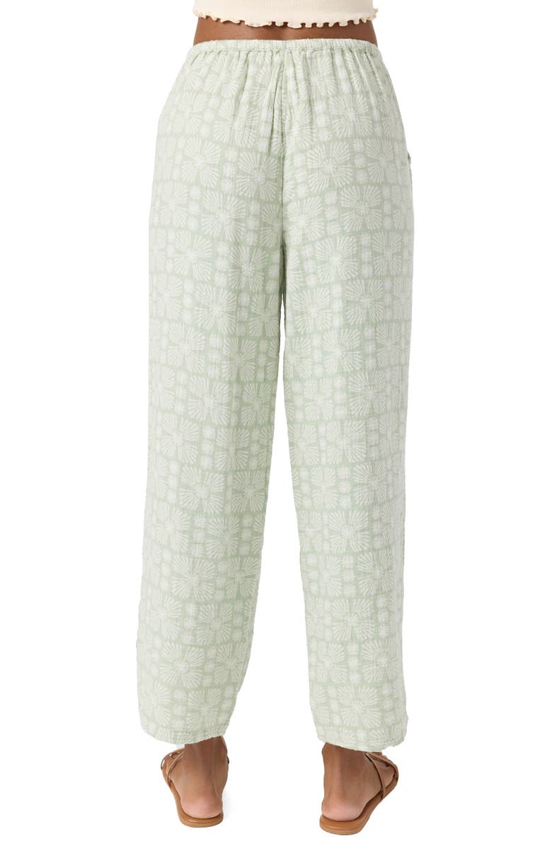 O'Neill Brenda Geo Print Cotton Gauze Drawstring Pants, Alternate, color, Seafoam