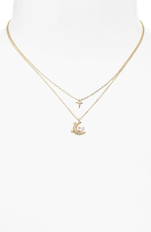 Argento Vivo Moon & Star Layered Pendant Necklace