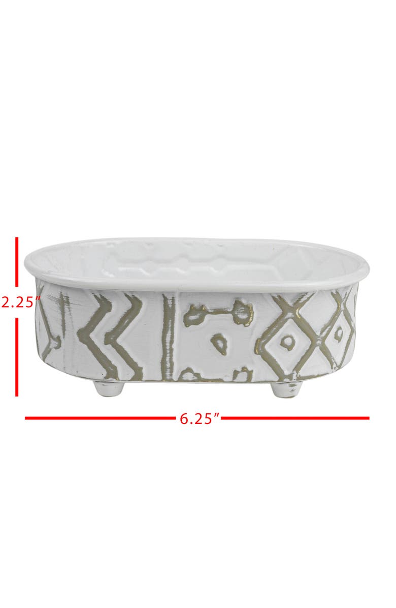 Foreside Home and Garden Multi Pattern Mini Planter Metal, Alternate, color, White