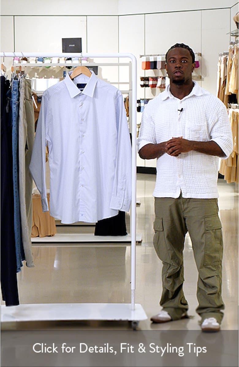 Slim Fit Tattersall Check Cotton Dress Shirt, sales video thumbnail