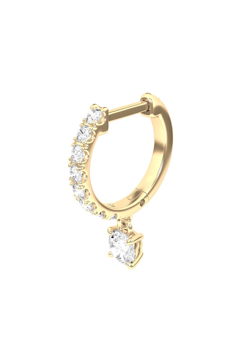 Lab Created Diamond Drop Huggie Hoop Earrings, Alternate, color, 18K YELLOW GOLD