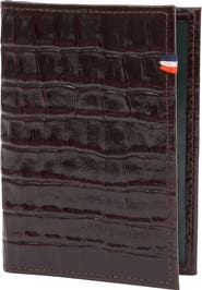 Clare V. Roma Croc Embossed Leather Passport Sleeve