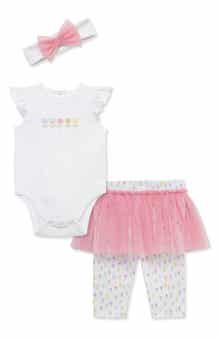 Little Me Tulips Bodysuit, Skegging & Headband Set