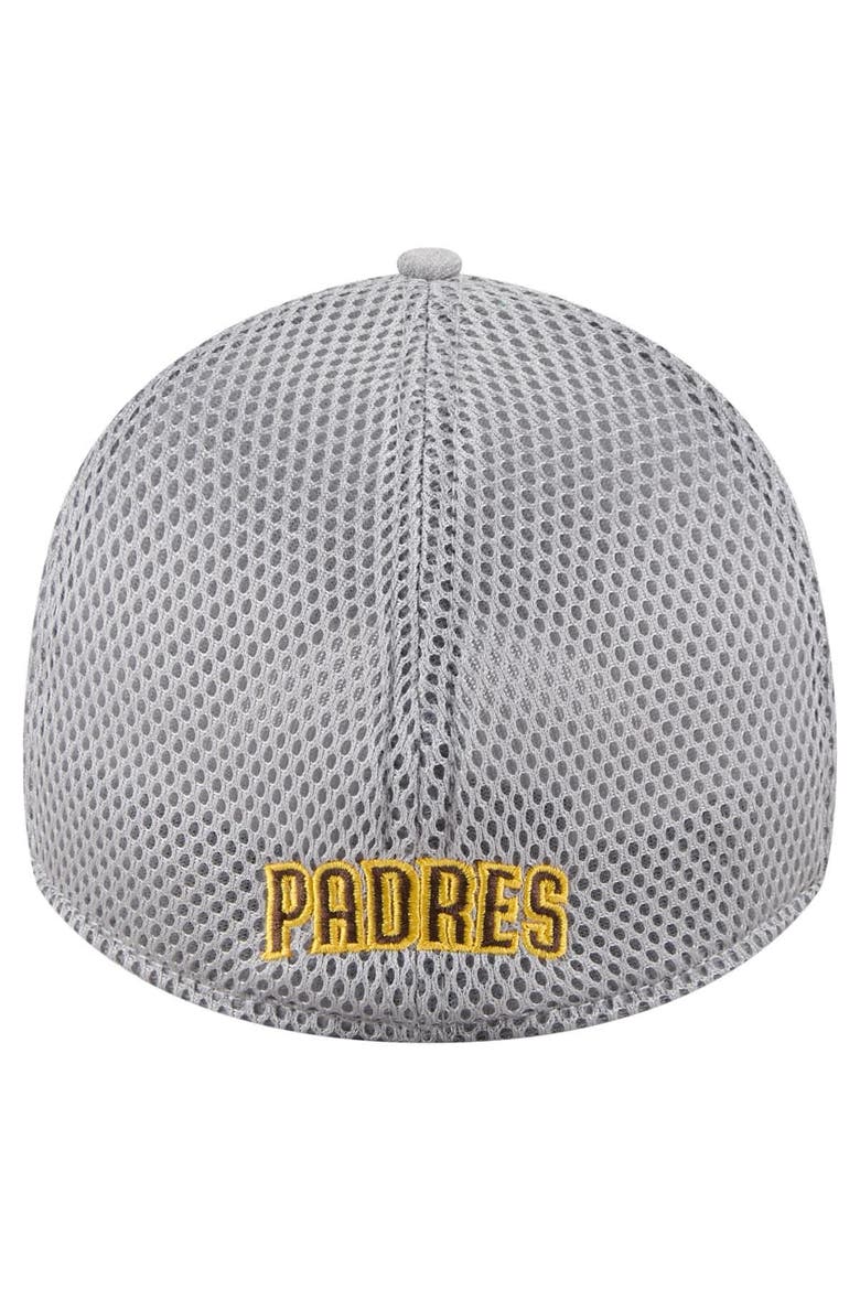 Men's New Era Gray San Diego Padres Visor Paint Splatter 39THIRTY Flex Hat, Alternate, color, Gray