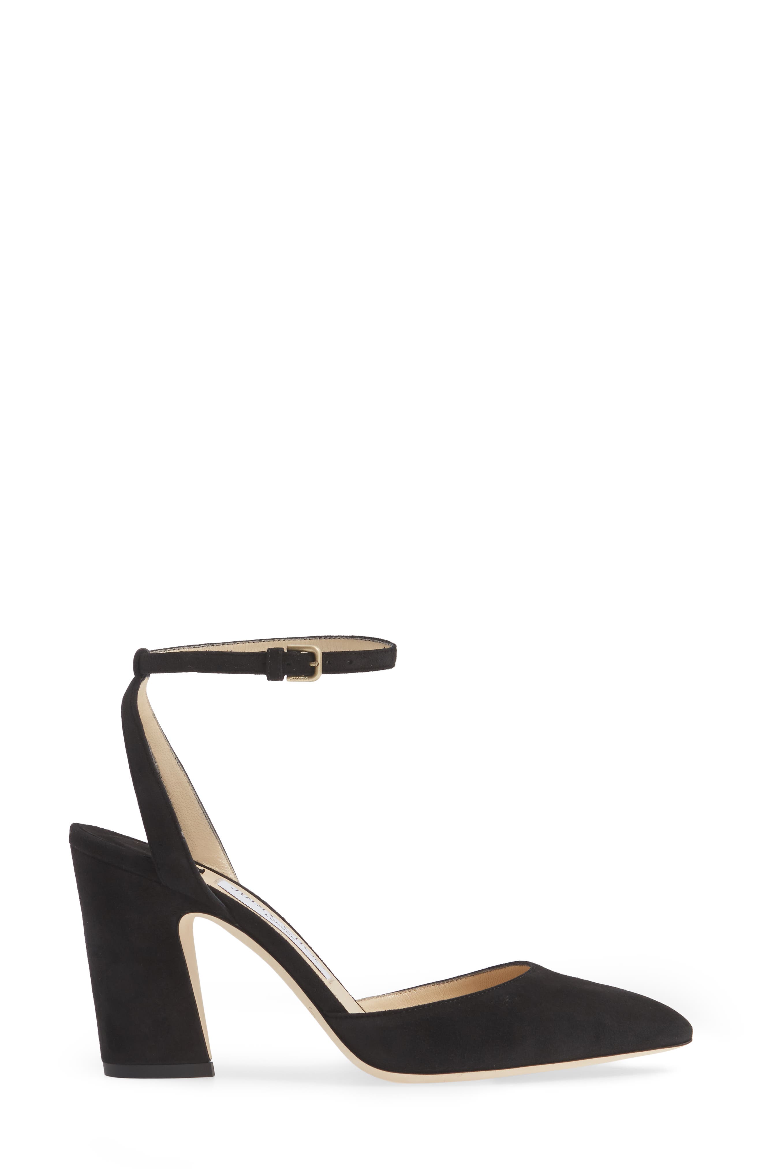 Micky Ankle Strap Pump, Alternate, color, BLACK SUEDE