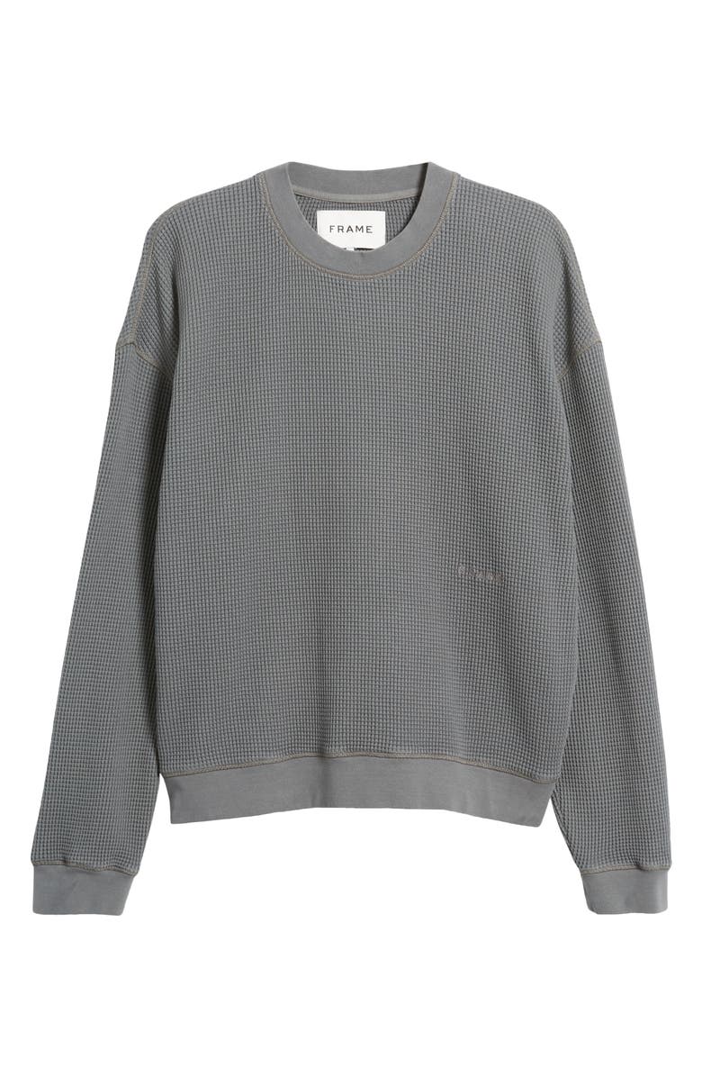 FRAME Waffle Knit Cotton Sweatshirt, Alternate, color, 