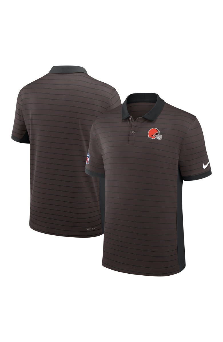 Nike Men's Nike Brown Cleveland Browns Sideline Victory Stripe Performance Polo, Alternate, color, Brown