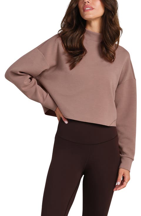 DreamGlow Mock Neck Crop Sweatshirt