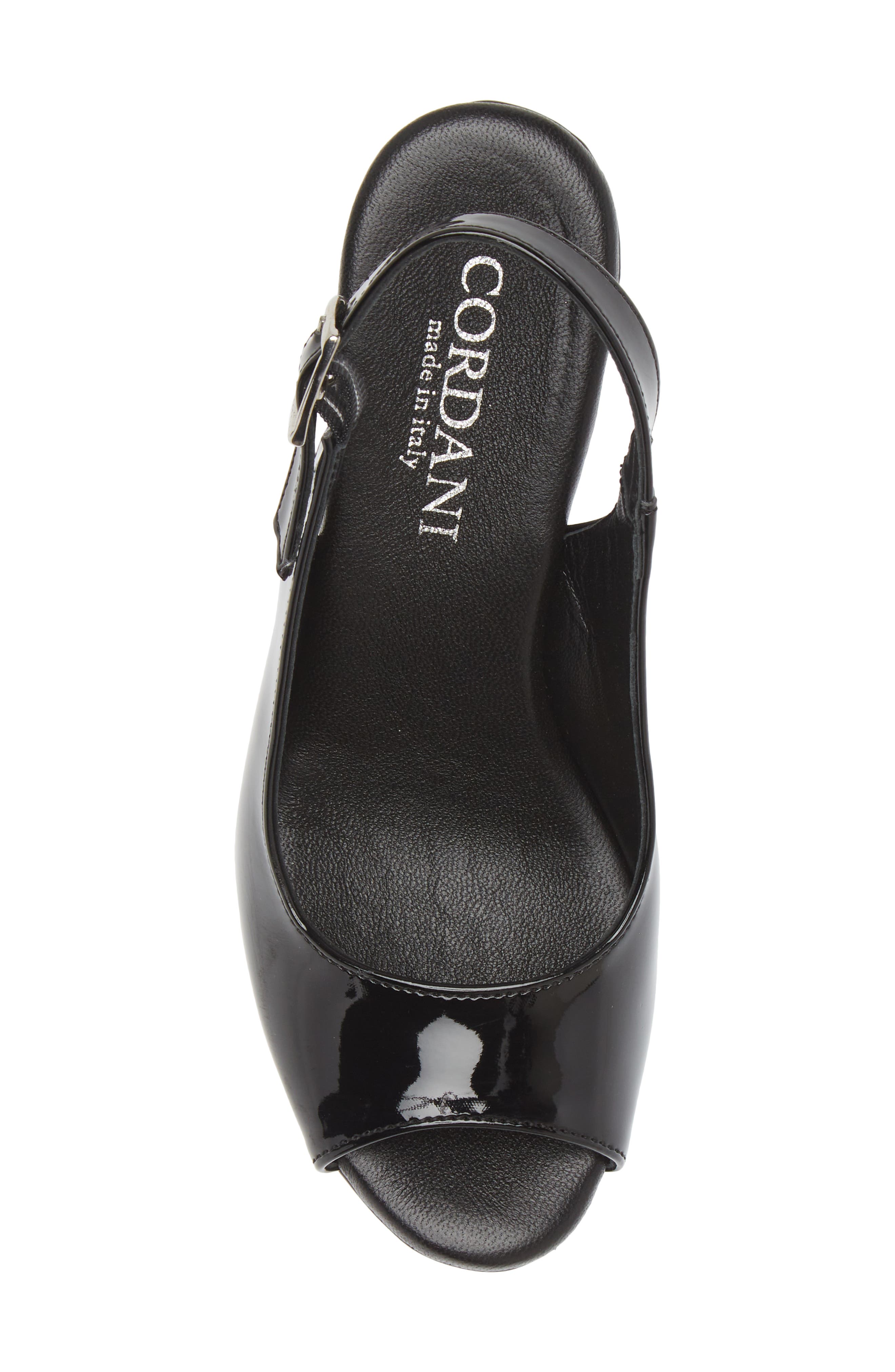 Cordani Tyler Peep Toe Slingback Pump, Alternate, color, Vernice Nero
