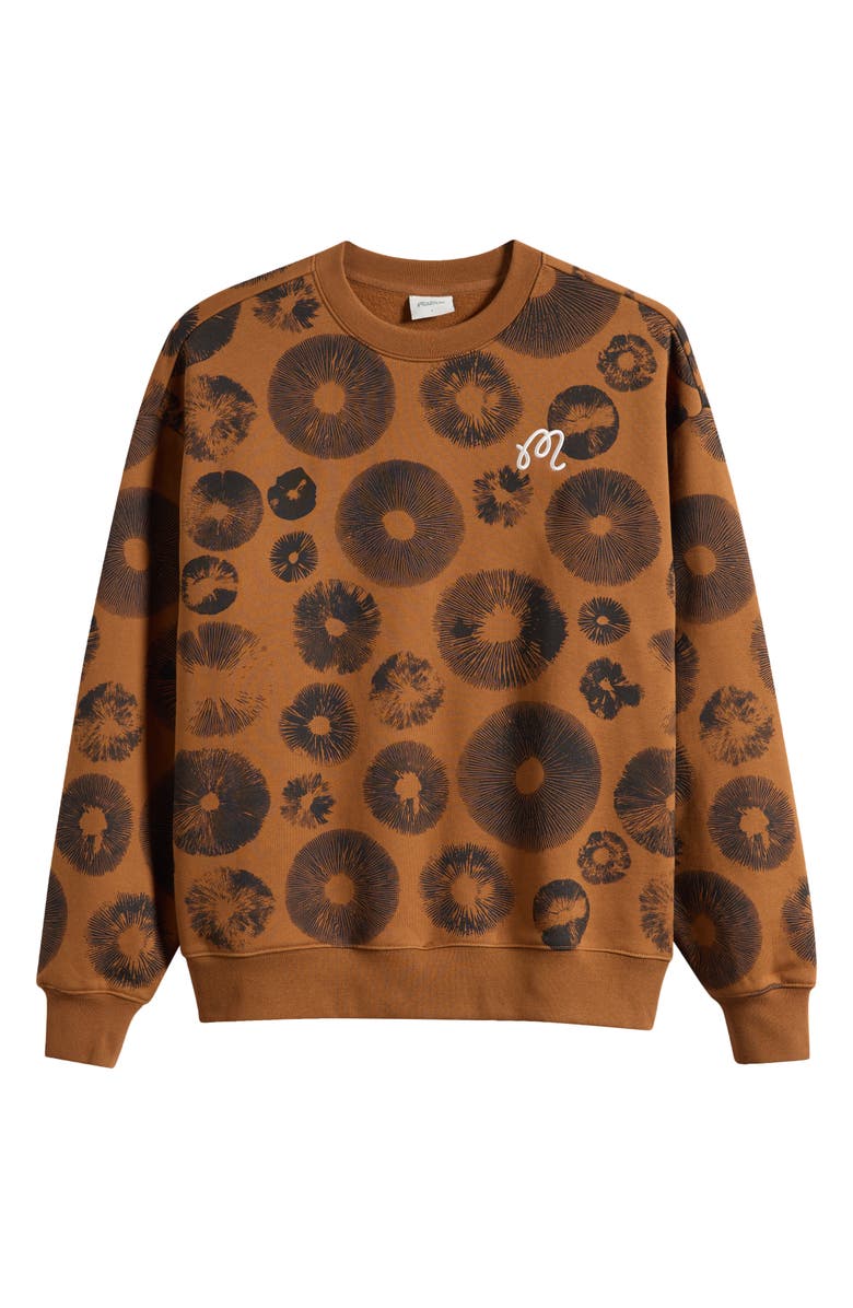 Malbon Golf Range Foraging Print Sweatshirt, Main, color, Pecan