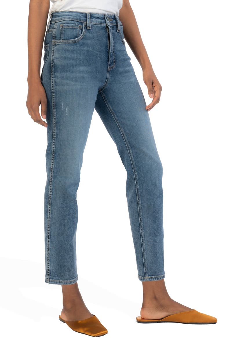 KUT from the Kloth Elizabeth Fab Ab High Waist Crop Straight Leg Jeans, Alternate, color, 