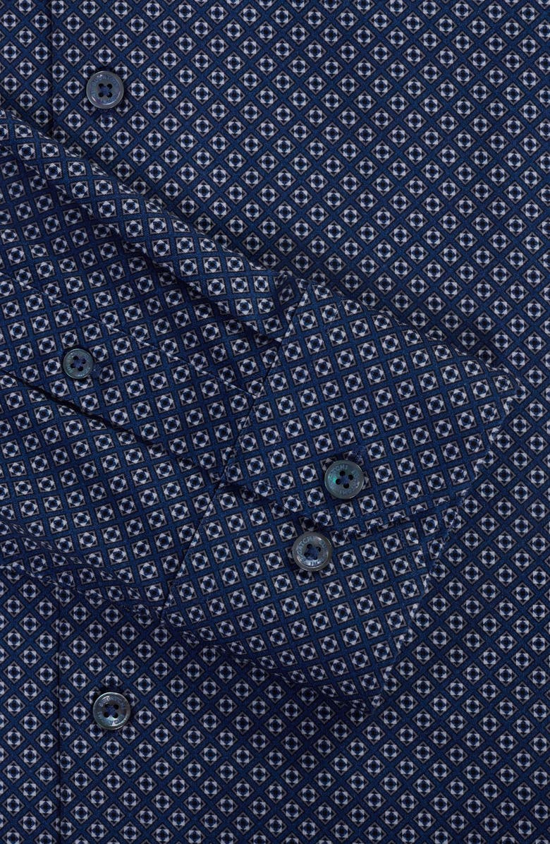 Bugatchi Jules OoohCotton<sup
®</sup
Geo Print Button-Down Shirt, Alternate, color, Navy