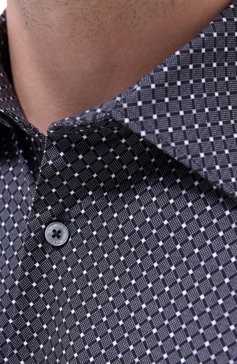 Bugatchi James OoohCotton<sup>®</sup> Diamond Check Button-Up Shirt, Alternate, color, Black