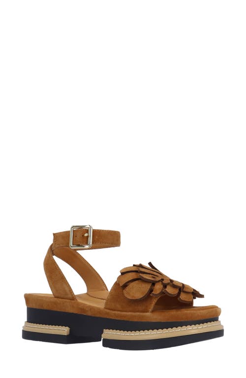 L'amour Des Pieds Alaric Ankle Strap Platform Sandal In Coffee