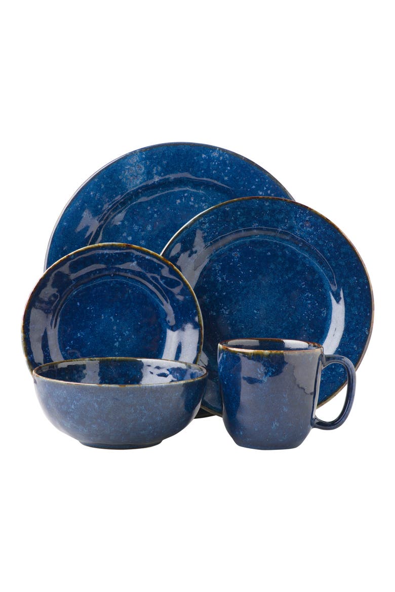 Puro Cobalt 5-Piece Dinnerware Place Setting, Main, color, DAPPLED COBALT
