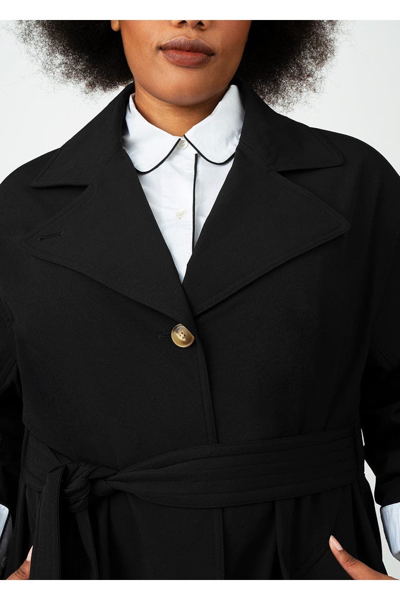Tech Twill Trench Coat Plus Size, Alternate, color, Jet Black