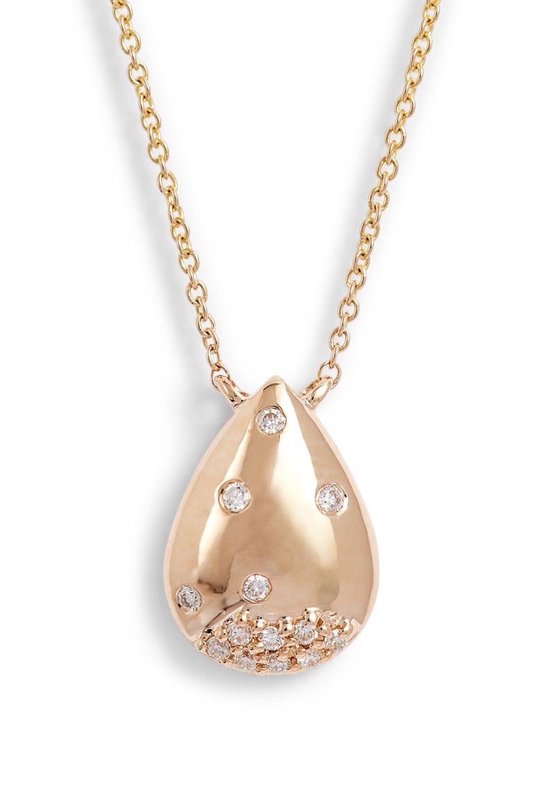 Designs Cynthia Rose Pavé Teardrop Pendant Necklace, Main, color, YELLOW GOLD
