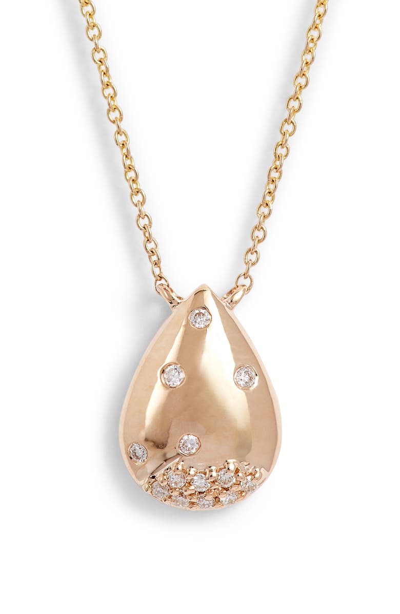 Dana Rebecca Designs Cynthia Rose Pavé Teardrop Pendant Necklace, Main, color, 