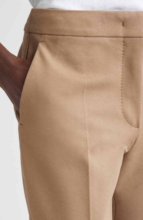 Max Mara Pegno Slim Fit Jersey Ankle Pants In Brown