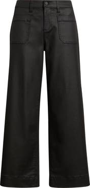 Liverpool Los Angeles Coated Patch Pocket Ankle Wide Leg Pants