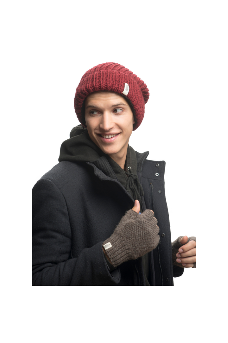 Striped and Solid Fingerless Gloves, Alternate, color, Charcoal