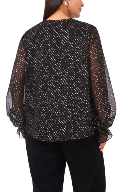 Vince Camuto Metallic Top In Black