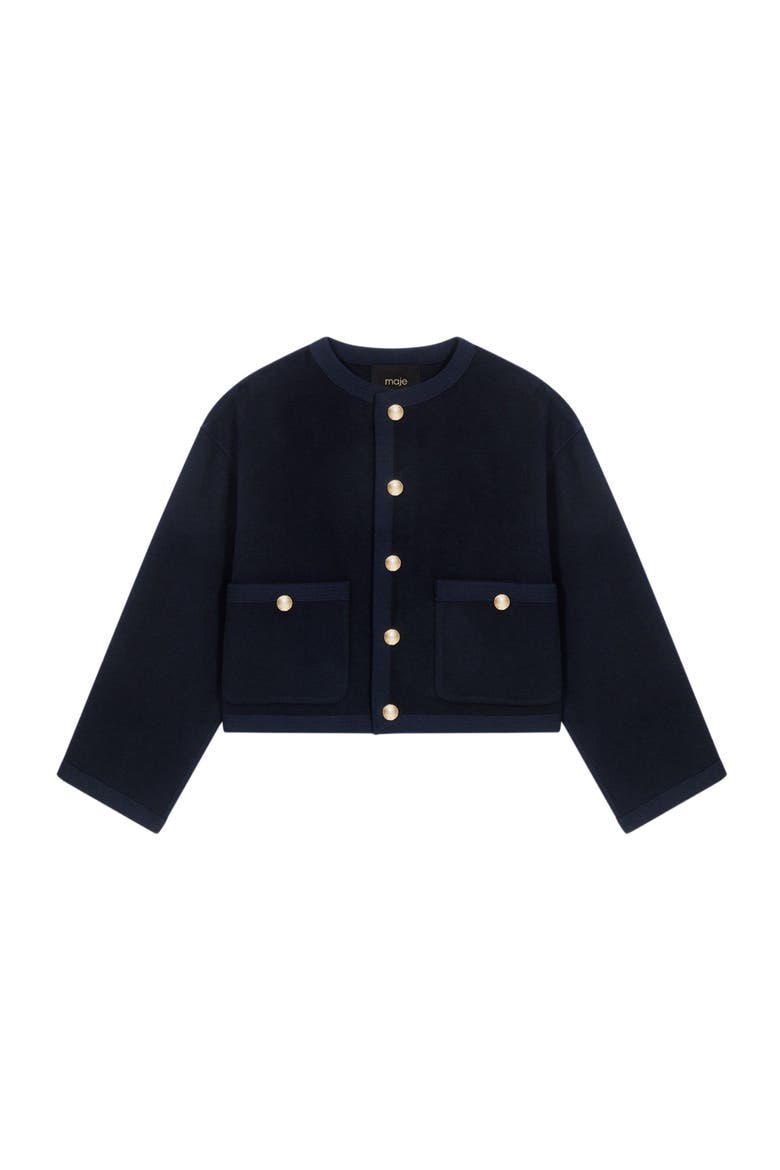 Double-faced jacket, braided trim, Alternate, color, Navy