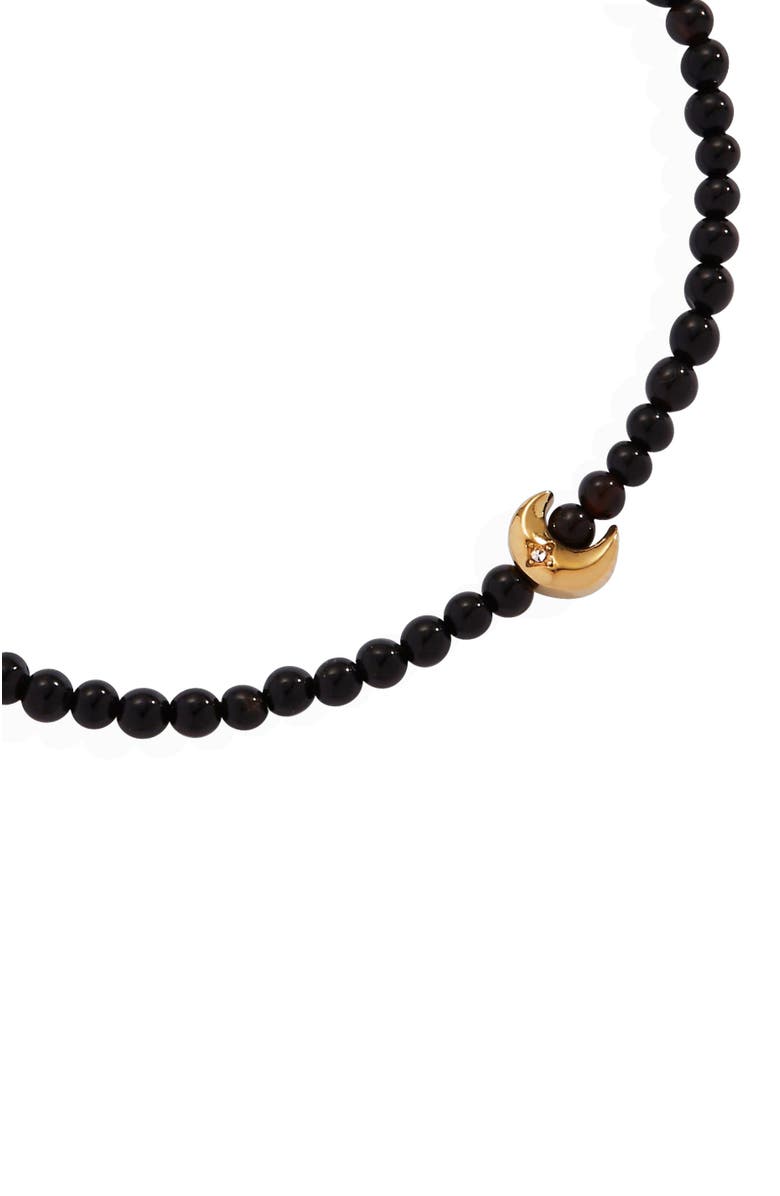 Alex and Ani Moon Onyx Mini Stretch Bracelet, Alternate, color, 