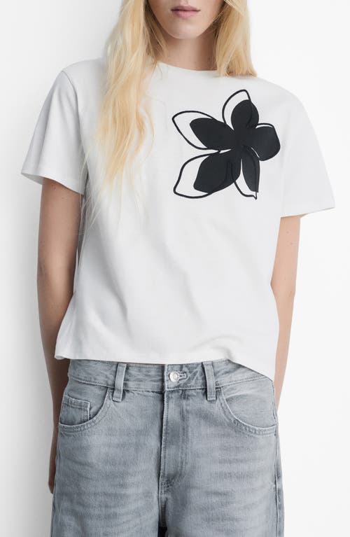 MANGO Graphic T-Shirt in Black 