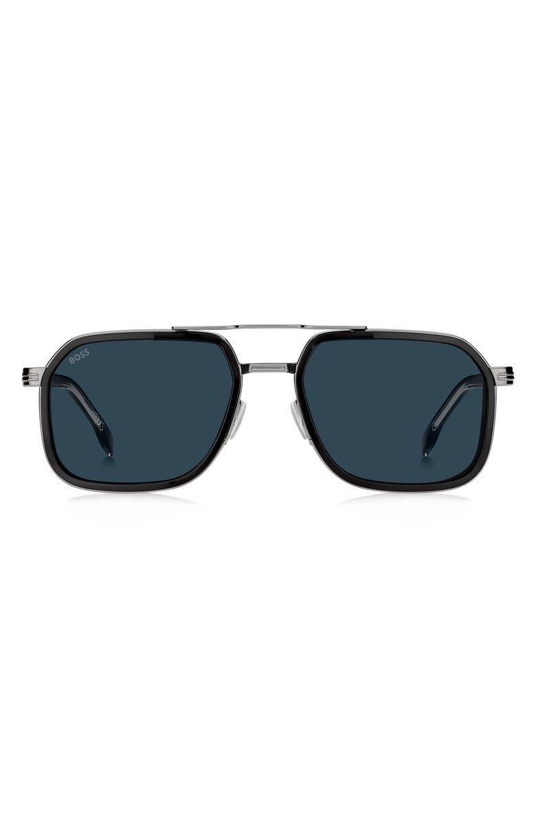 BOSS 55mm Rectangular Sunglasses, Main, color,