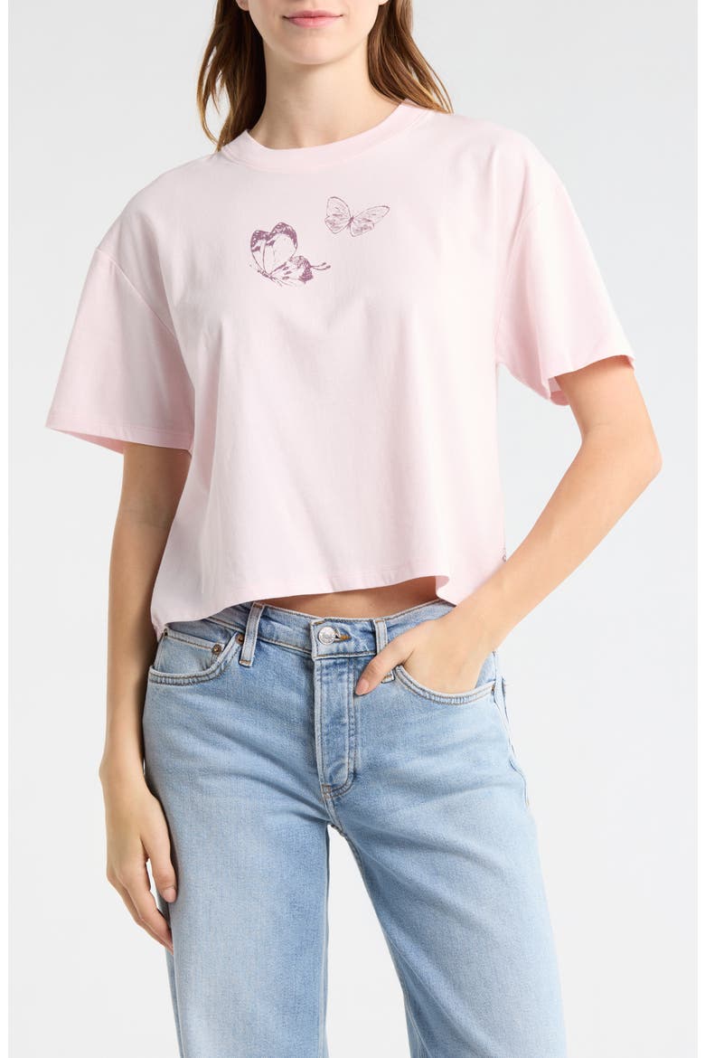 Butterfly Kittens Tee, Main, color, PINK