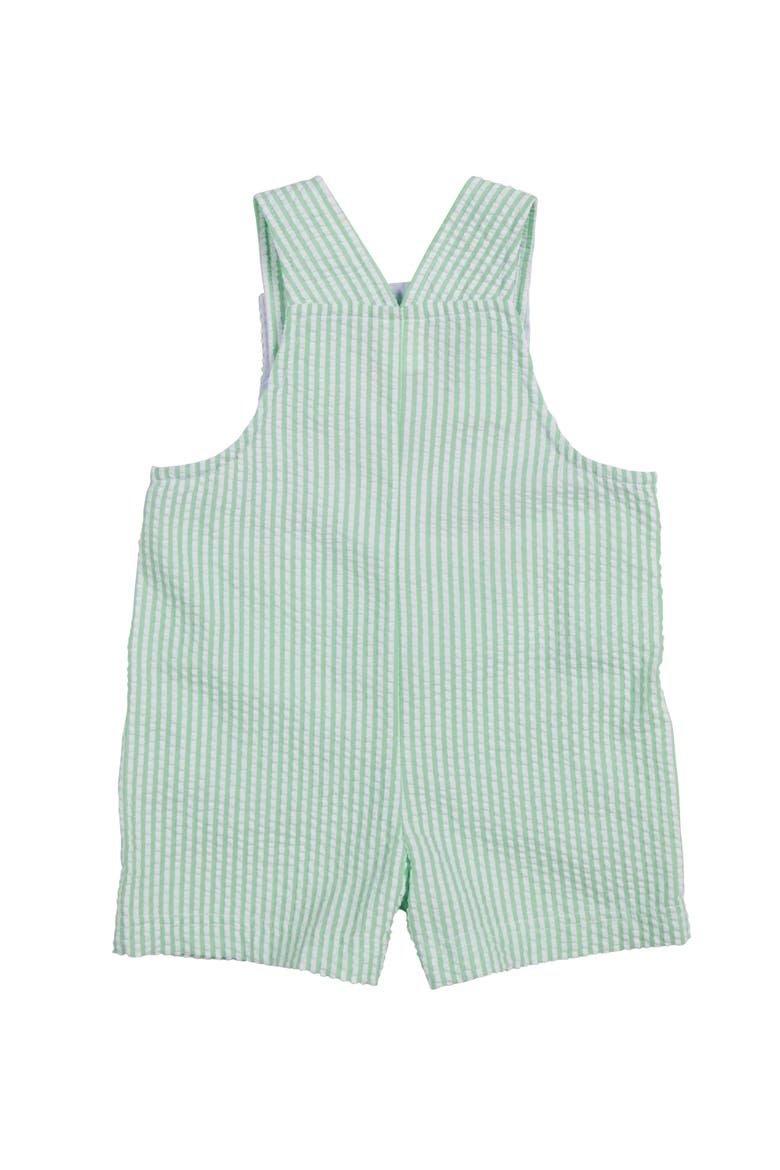 Seersucker Shortall With Skateboarding Gator, Alternate, color, Green / White