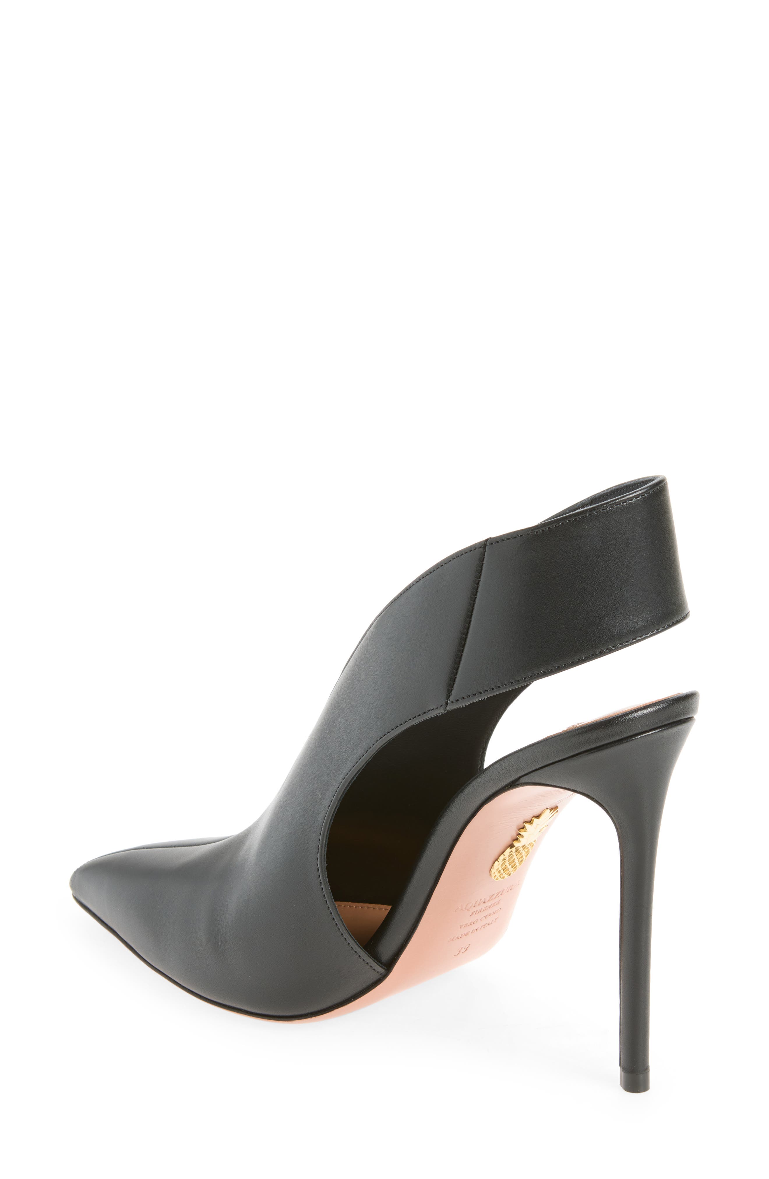 Heart Stopper Pointed Toe Slingback Sandal, Alternate, color, BLACK