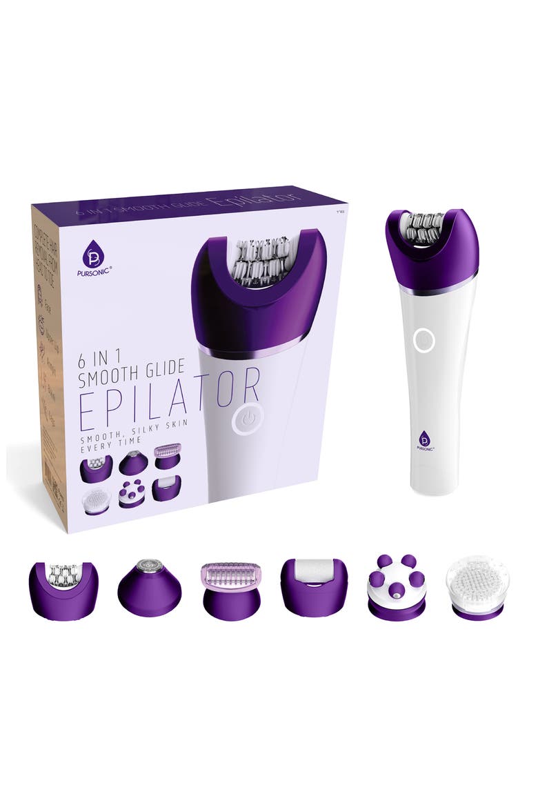 6-in-1 Smooth Glide Epilator, Main, color, WHITE