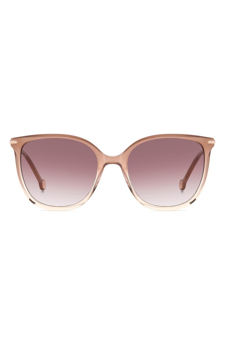 Carolina Herrera Her 55mm Gradient Square Sunglasses, Main, color, Nude/ Pink Ds