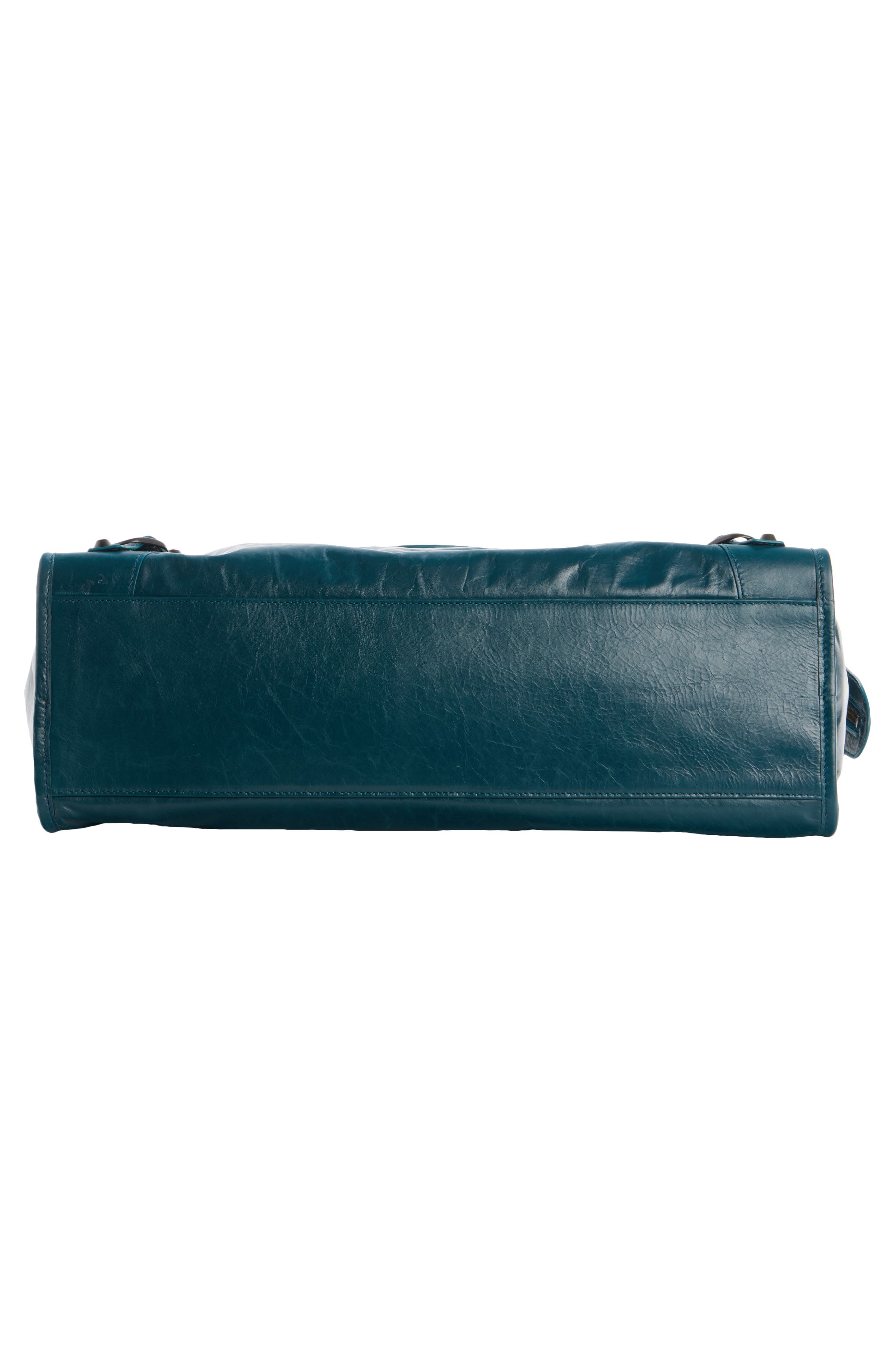 Balenciaga Medium Le City Leather Satchel, Alternate, color, Lagoon/ Cassis