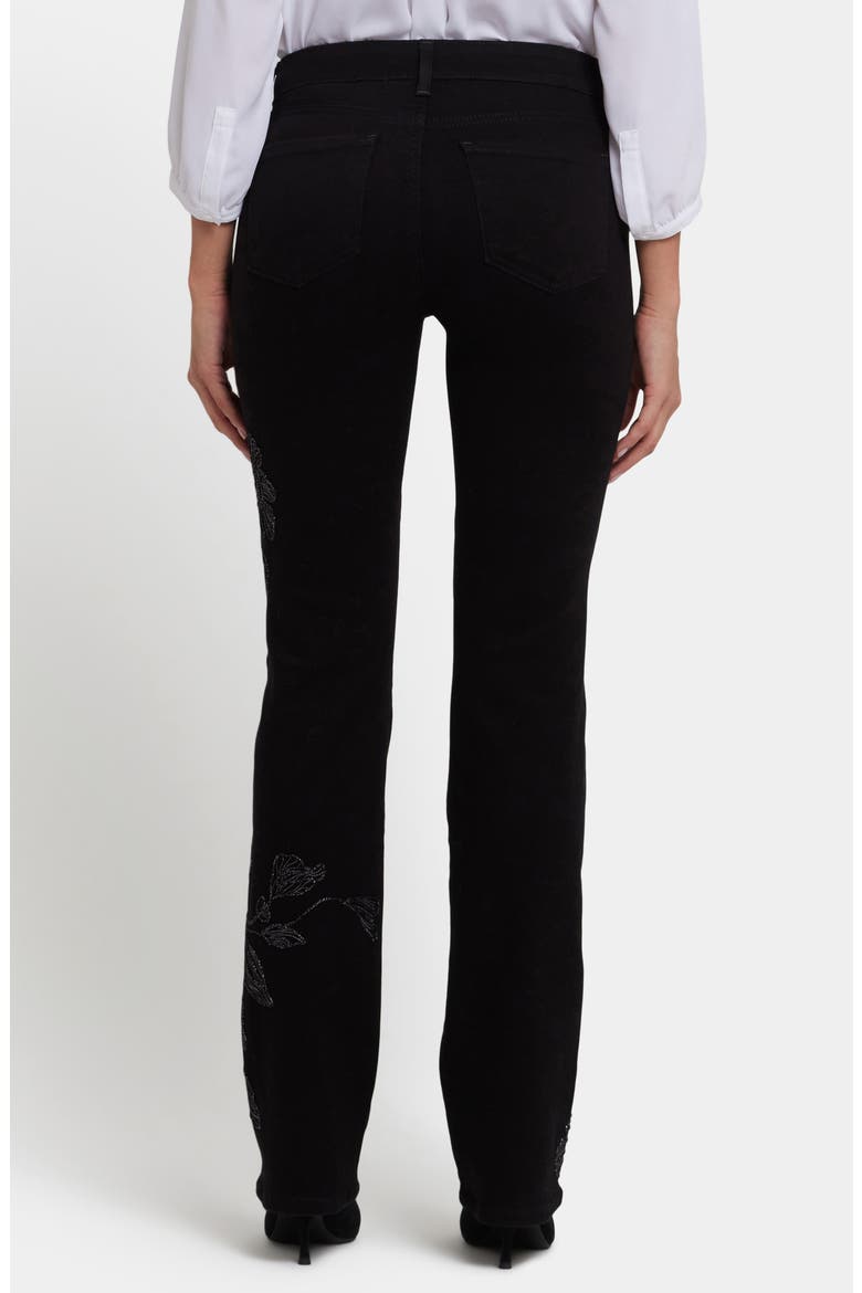 Marilyn Floral Embroidered Straight Leg Jeans, Alternate, color, BLACK RINSE