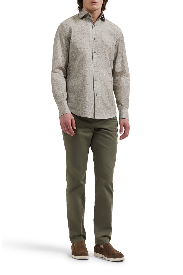 Alvin Shaped Fit Long Sleeve Cotton Shirt, Alternate, color, GINGER
