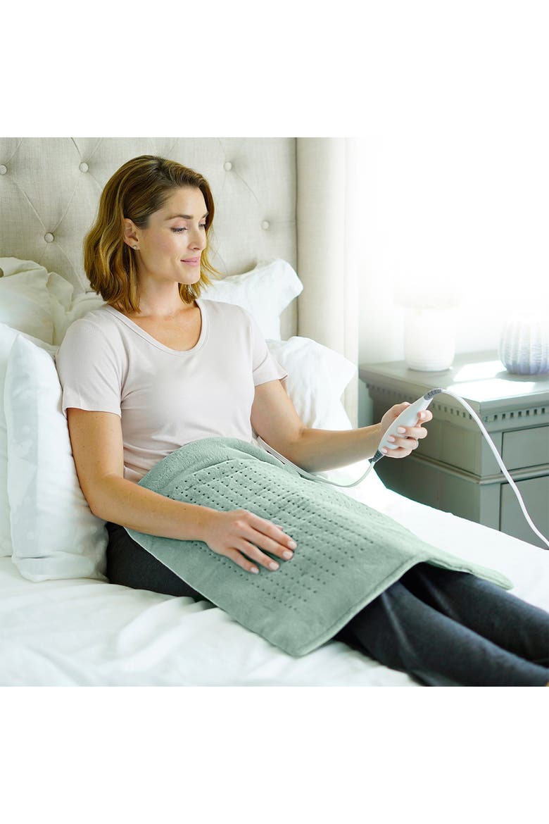PureRelief WeightedWarmth Extra-Wide Weighted Heating Pad, Alternate, color, SEA GLASS