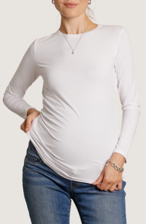 Liv Long Sleeve Sculpting Maternity Crew Neck Tee