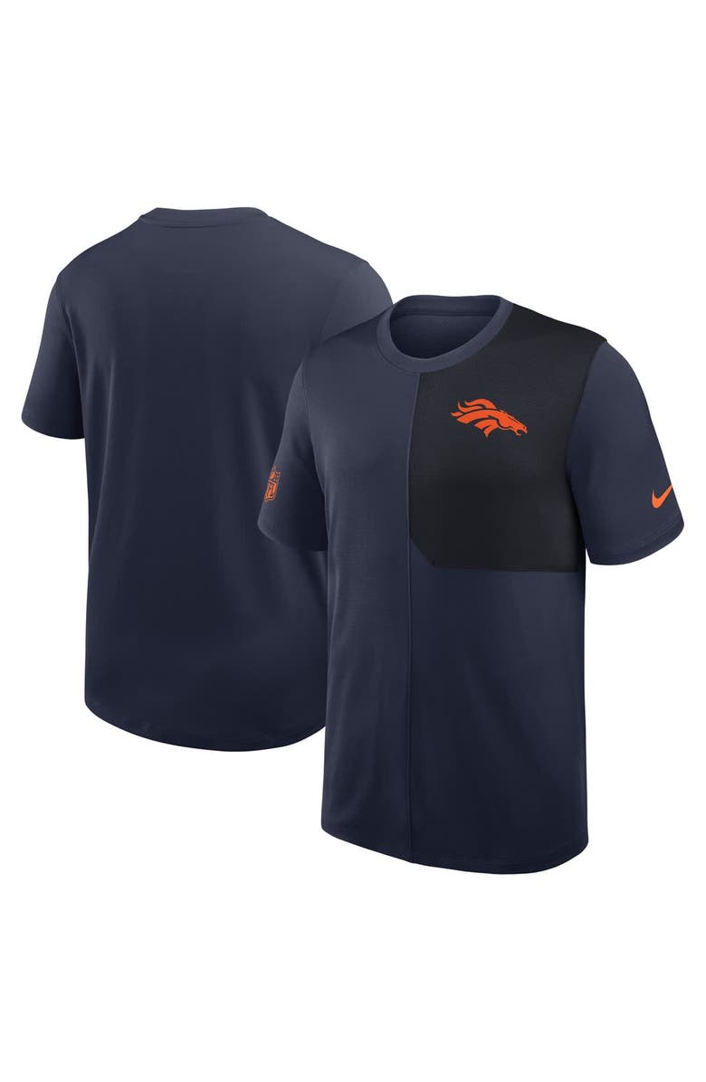 Nike Men's Nike Navy Denver Broncos Sideline UV Performance Coach Shirt, Alternate, color, Navy