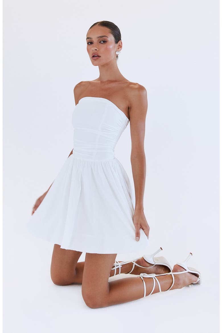 Rashida Strapless Minidress, Alternate, color, WHITE