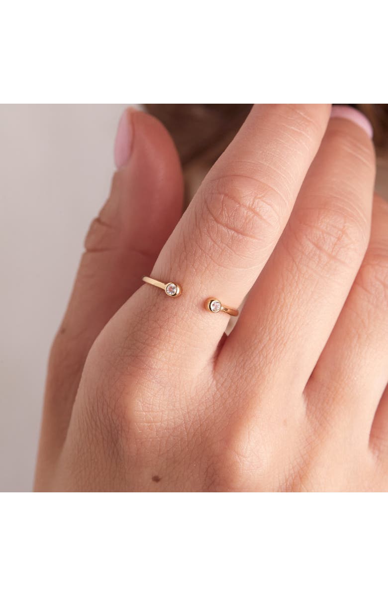 Sara Patino Open Ring with White Topaz, Alternate, color, Gold