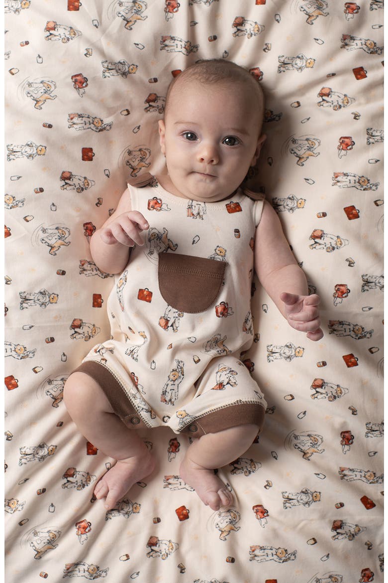 x Paddington Bear™ Sleeveless Organic Cotton Pocket Romper, Alternate, color, ADVENTURE PADDINGTON