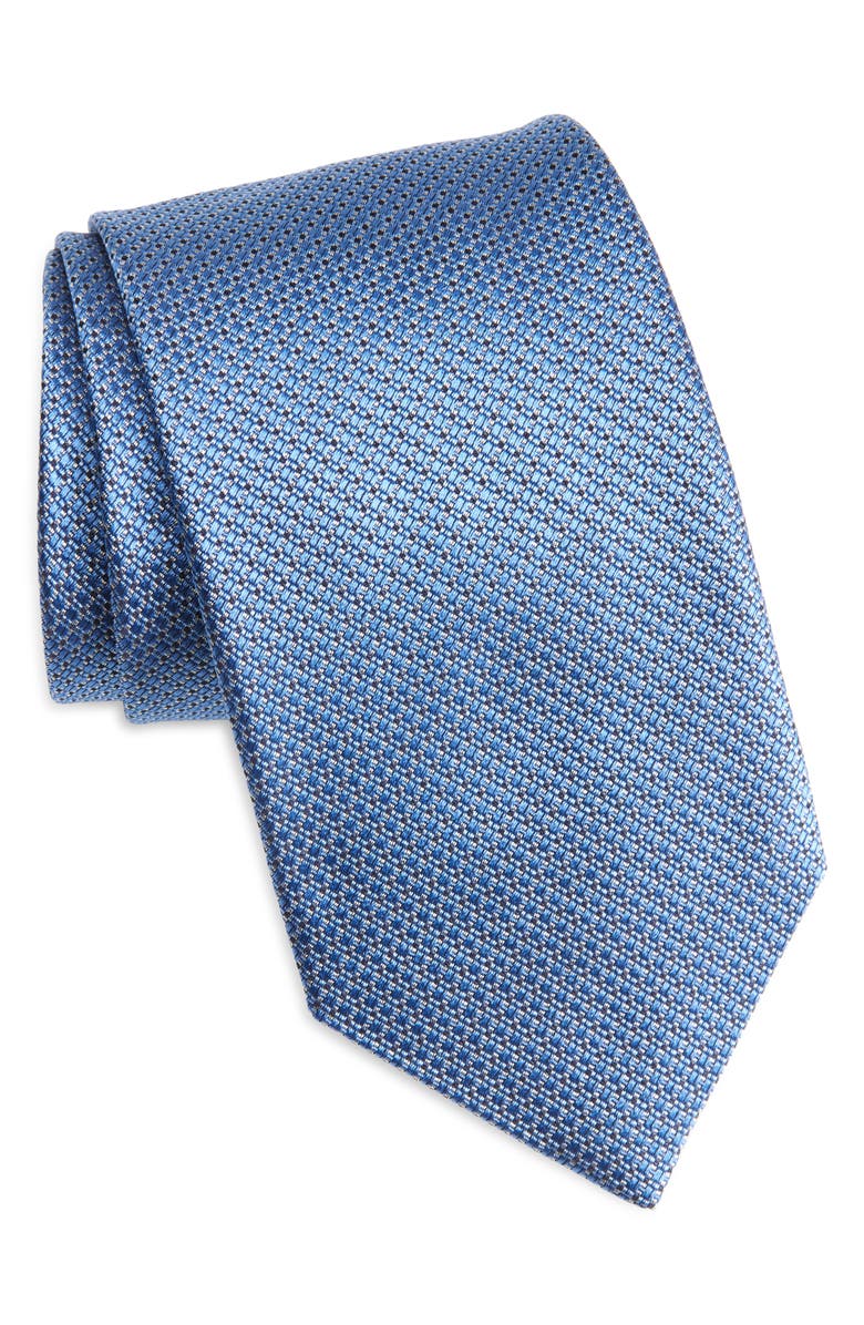 David Donahue Jacquard Silk Tie, Main, color, Sky