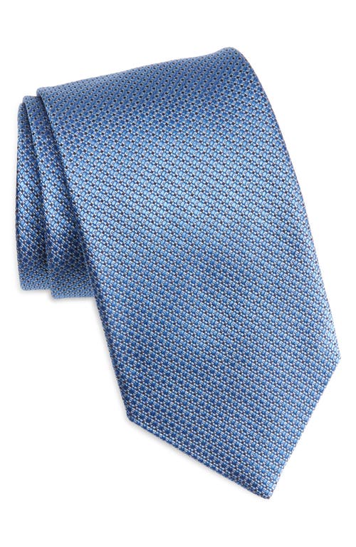 David Donahue Jacquard Silk Tie In Blue